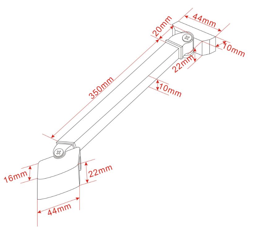 Stabilisatiestang 45 graden omkeerbaar chroom