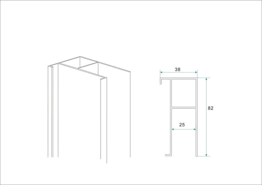 Profilé d'élargissement en aluminium Wiesbaden 3 cm x 202 cm