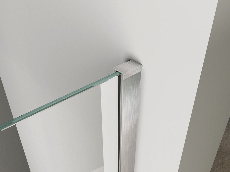 Douchewand Wiesbaden met RVS Profiel 90X200 Cm en 10Mm Nano Glas