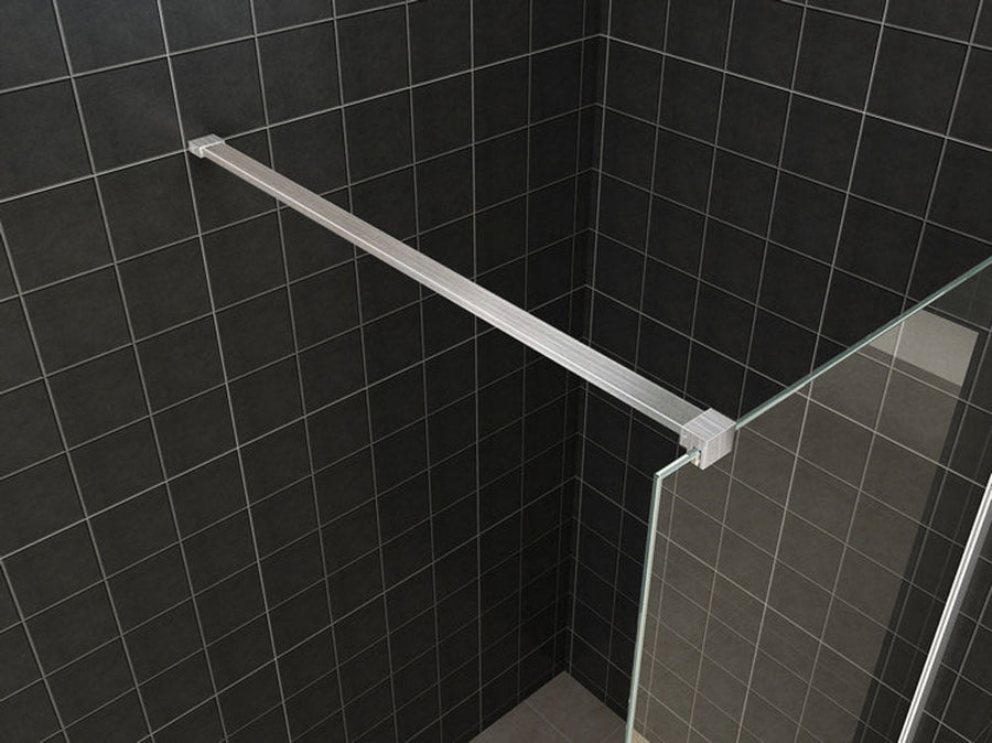 Douchewand Wiesbaden met RVS Profiel 90X200 Cm en 10Mm Nano Glas