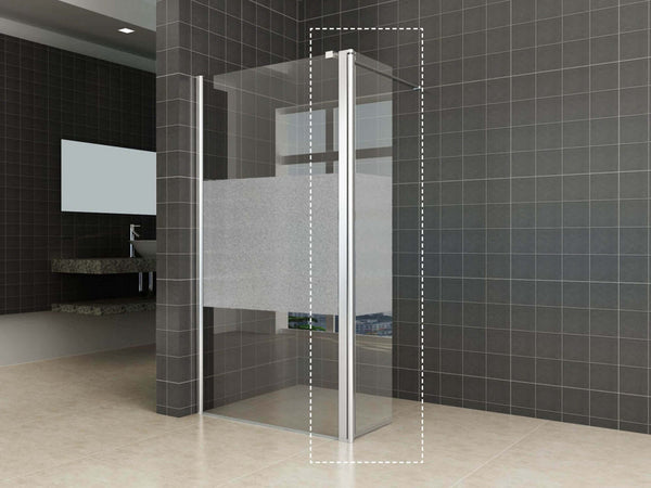 Zijwand voor inloopdouche Wiesbaden met linksscharnierend profiel en openbare band 35X200 cm, 10 mm nanoglas