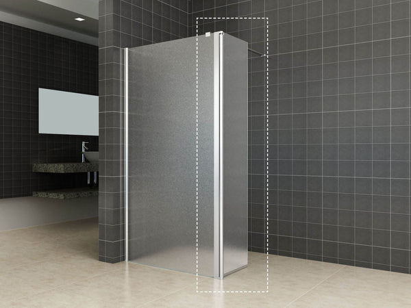 Paroi latérale confort pivotante gauche 350 x 2000 x 10 mm verre nano lait/chrome