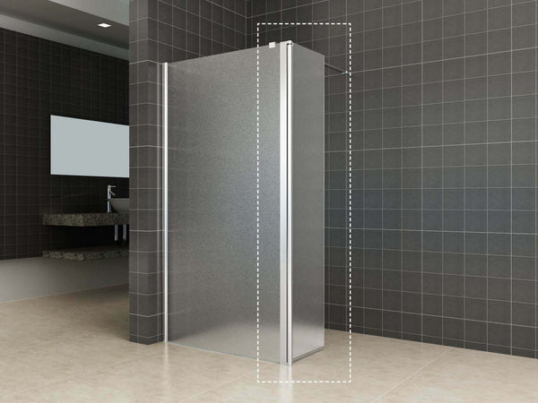 Wiesbaden Zijwand voor Inloopdouche met Scharnierprofiel Links 35x200 cm 10 mm Nano Volledig Mat Glas