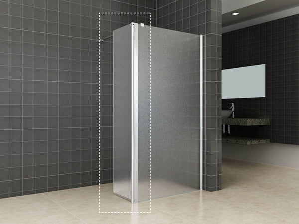 Paroi latérale confort pivotante droite 350 x 2000 x 10 mm verre nano lait/chrome