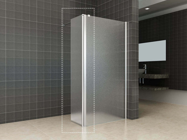 Zijwand voor inloopdouche Wiesbaden met rechtsscharnierend profiel 35X200 cm, 10 mm nano, volledig mat glas