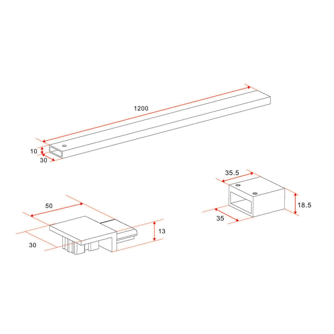 Maaz stabilisatiestang 120 cm mat zwart