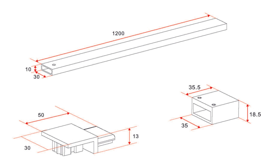 Maaz Stabilisatorstange 120 cm matt schwarz