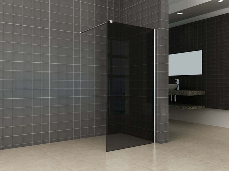Wiesbaden Duschwand Rauchglas | Nano-Beschichtung | Walk-In-Dusche (80, 90, 100 und 120 cm)