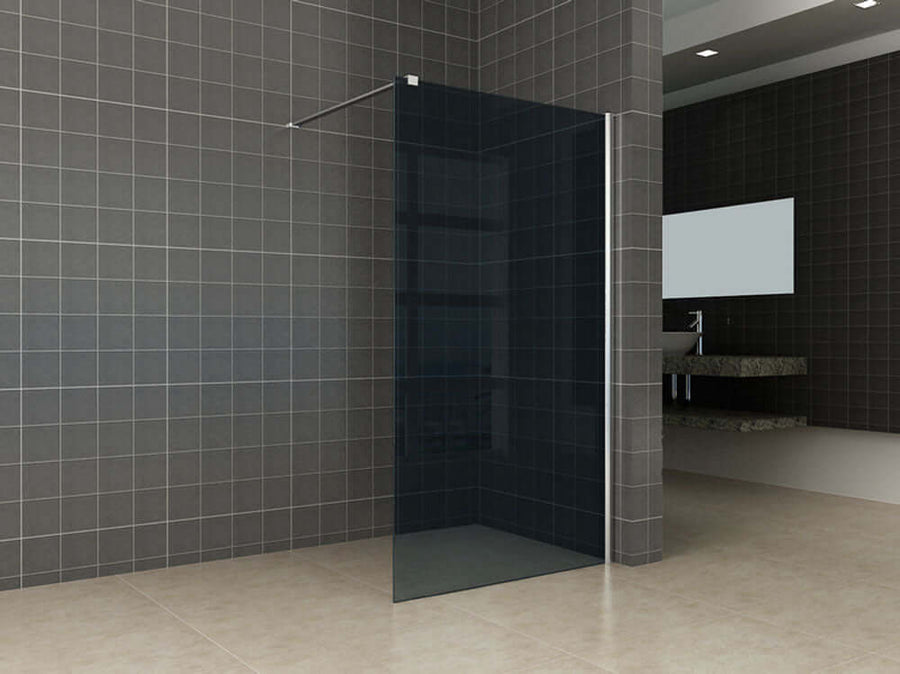 Wiesbaden Duschwand Rauchglas | Nano-Beschichtung | Walk-In-Dusche (80, 90, 100 und 120 cm)