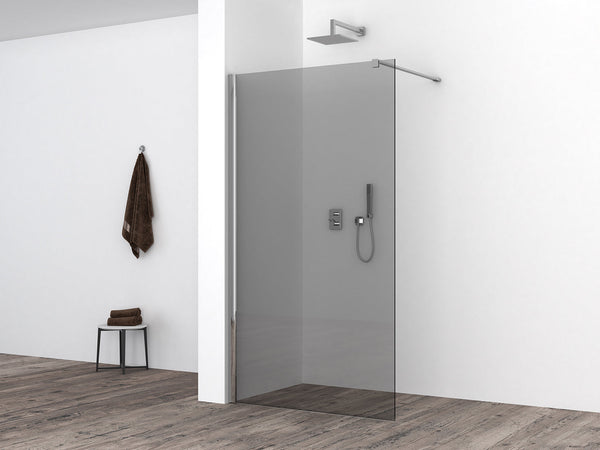 Douche à l'italienne Comfort 1000 x 2000 x 10 mm verre fumé nano/chrome