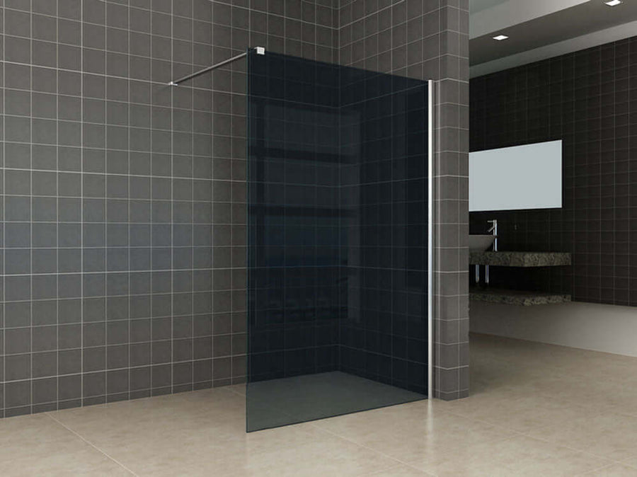 Wiesbaden Duschwand Rauchglas | Nano-Beschichtung | Walk-In-Dusche (80, 90, 100 und 120 cm)