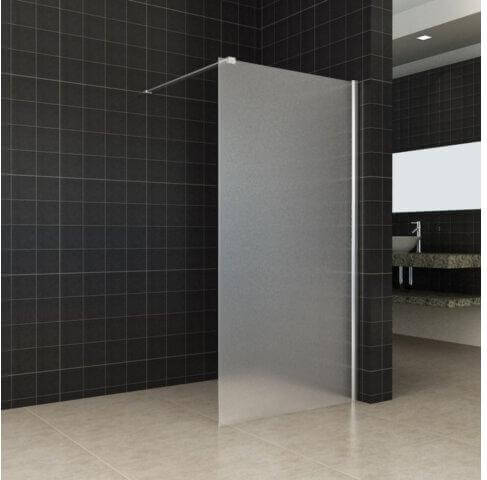 Wiesbaden Duschwand Weiß Milchglas 10mm | Walk-in-Dusche (Alle Größen)