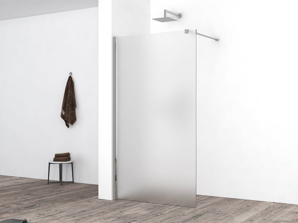 Douche à l'italienne confort 900 x 2000 x 10 mm verre nano lait/chrome