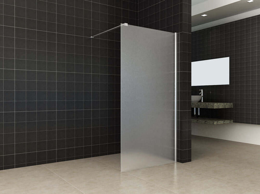 Wiesbaden Duschwand Weiß Milchglas 10mm | Walk-in-Dusche (Alle Größen)