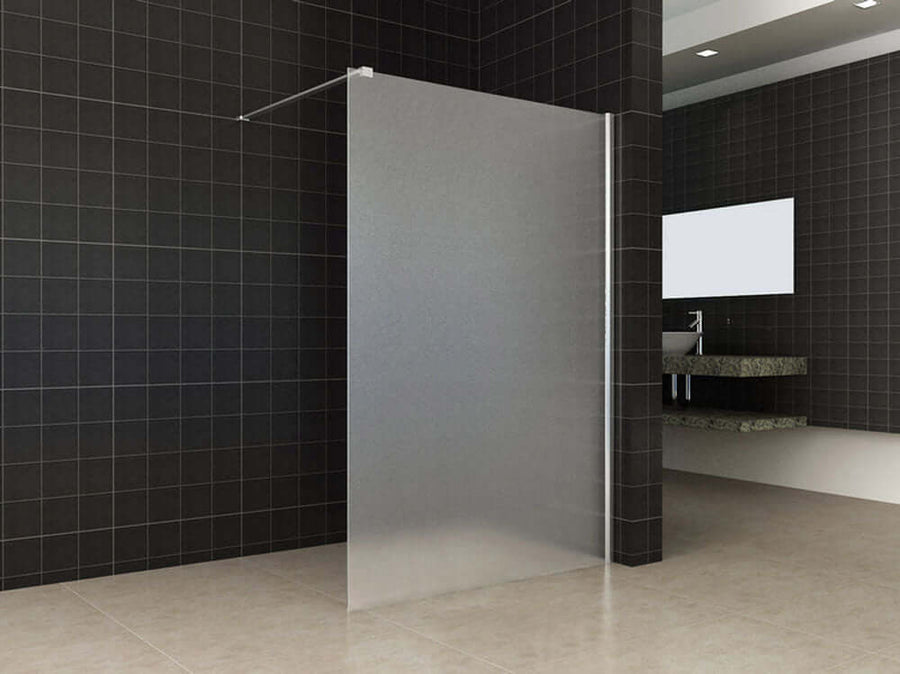 Wiesbaden Duschwand Weiß Milchglas 10mm | Walk-in-Dusche (Alle Größen)