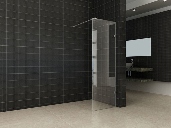 Moins douche à l'italienne 500 x 2000 x 8 mm verre nano clair/chrome