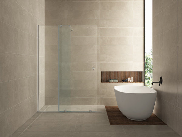 Rolso rallonge douche à l'italienne 1000 x 2000 x 10 mm verre clair/chrome