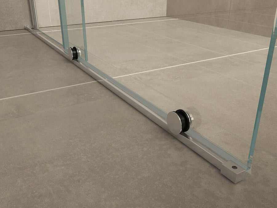 Schuifverlenging Inloopdouche Wiesbaden 100x200 cm op rail 10 mm Nano Glas