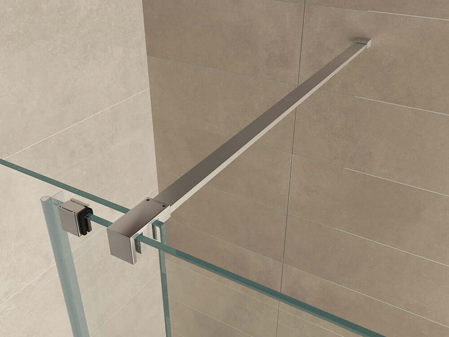 Schuifverlenging Inloopdouche Wiesbaden 100x200 cm op rail 10 mm Nano Glas