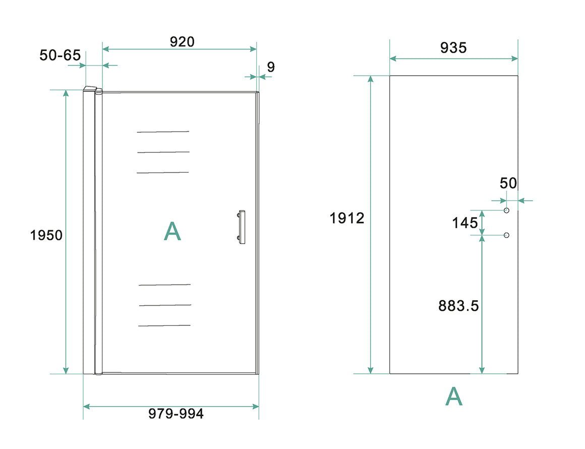Xellanz Cerra eco nisdeur 100 cm - technische tekening #variant_57365372436804