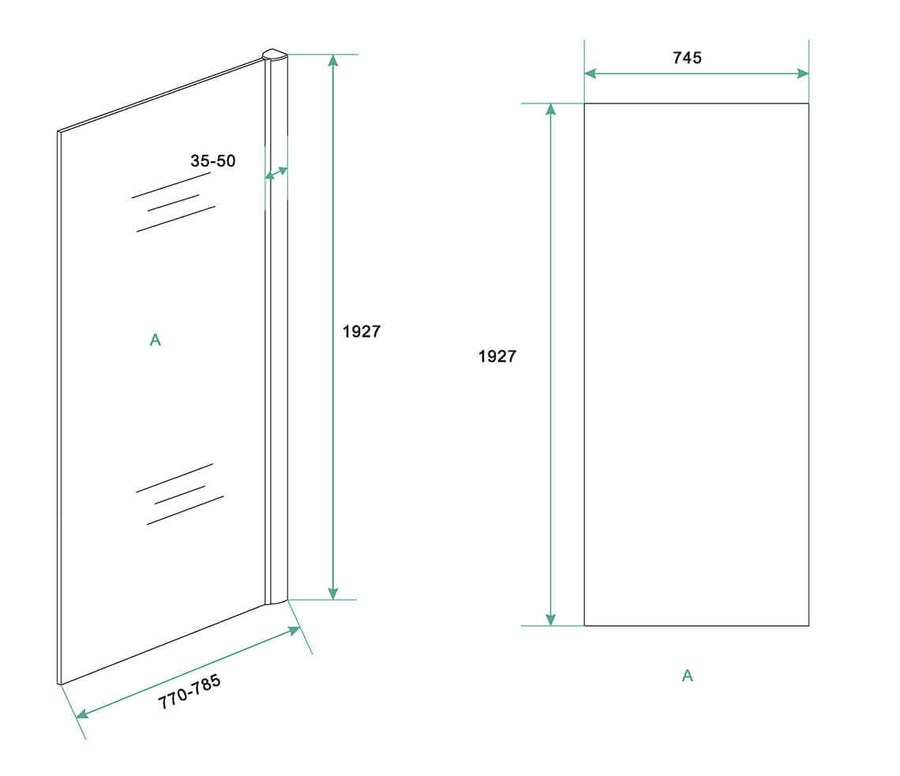 Eco Zijwand Wiesbaden 800x1950 mm 6 mm Nano Coating