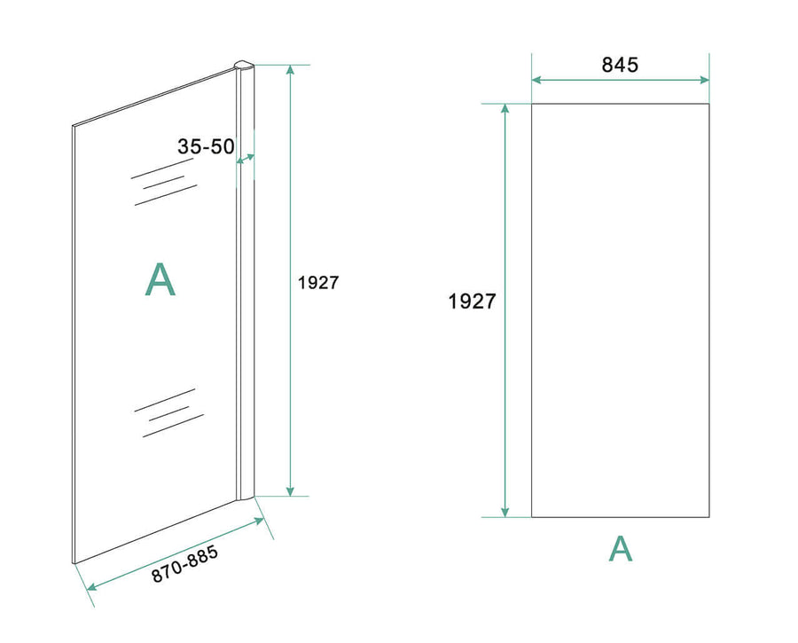 Eco Zijwand Wiesbaden 900x1950 mm 6 mm Nano Coating