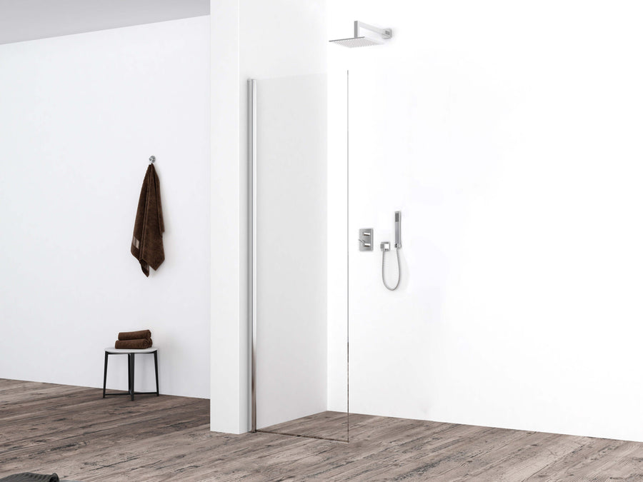 PROMOTION Paroi de douche Wiesbaden | Revêtement Nano | Chrome | Douche à l'italienne (Toutes tailles)