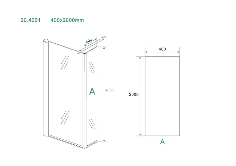 Actie Panneau latéral Wiesbaden Profil d'angle 40x200 cm Revêtement Nano 8 mm