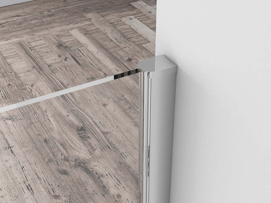 Eco Einlaufdusche Wiesbaden 100X220 Cm mit 8 mm Nano-Beschichtung und klarem Glas in Chrom