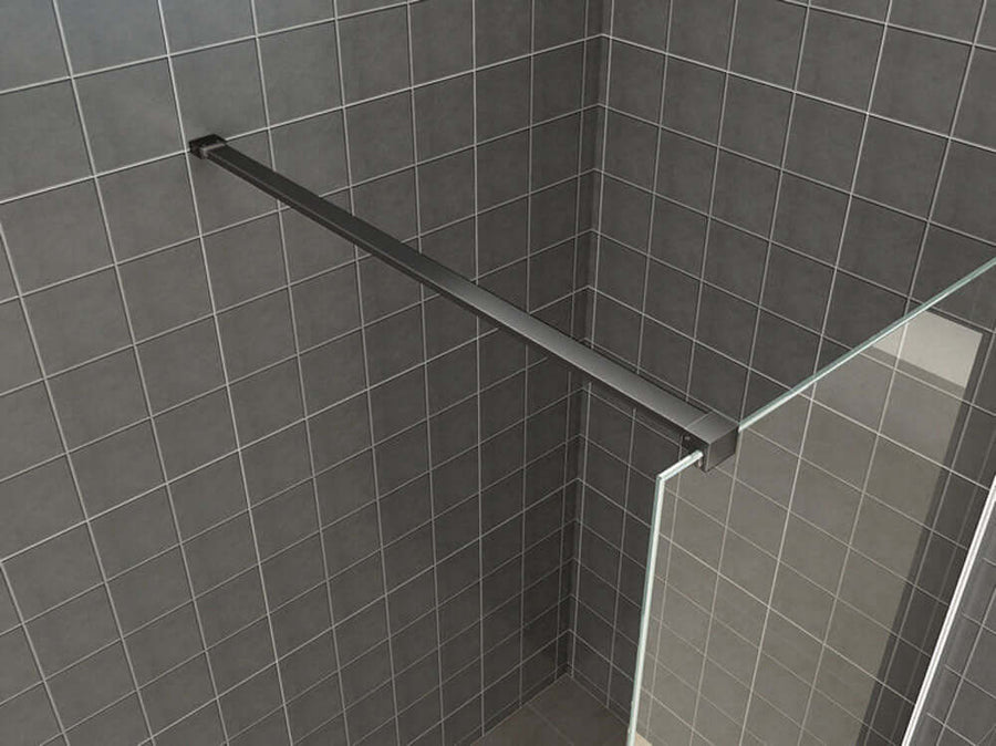 Wiesbaden Graffic inloopdouche 1200 x 2000 x 10 mm nano safety glass folie helder glas/mat zwart