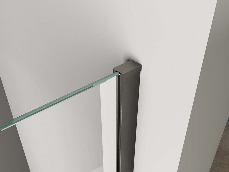 Wiesbaden Graffic inloopdouche 1200 x 2000 x 10 mm nano safety glass folie helder glas/mat zwart