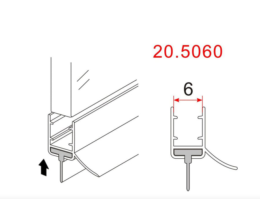 Rubberen waterkering 200 x 0,6 cm transparant