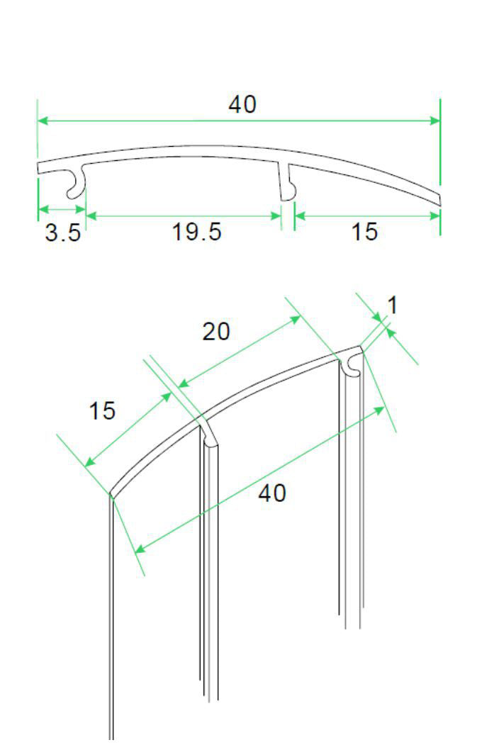 aluminium afdekstrip 200cm wandprofiel type 1 (oud)