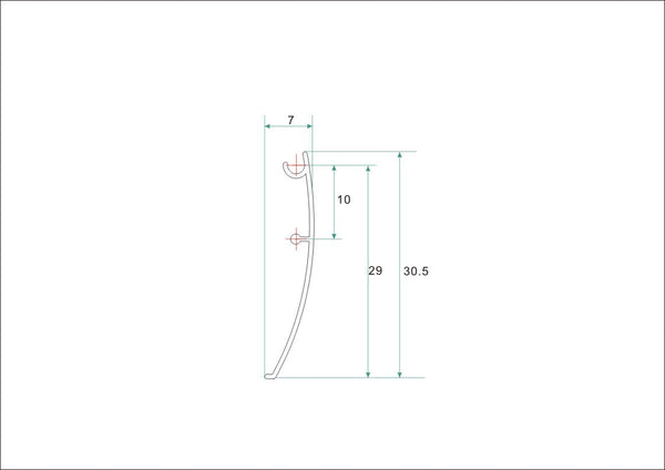 aluminium afdekstrip 200cm wandprofiel eco model