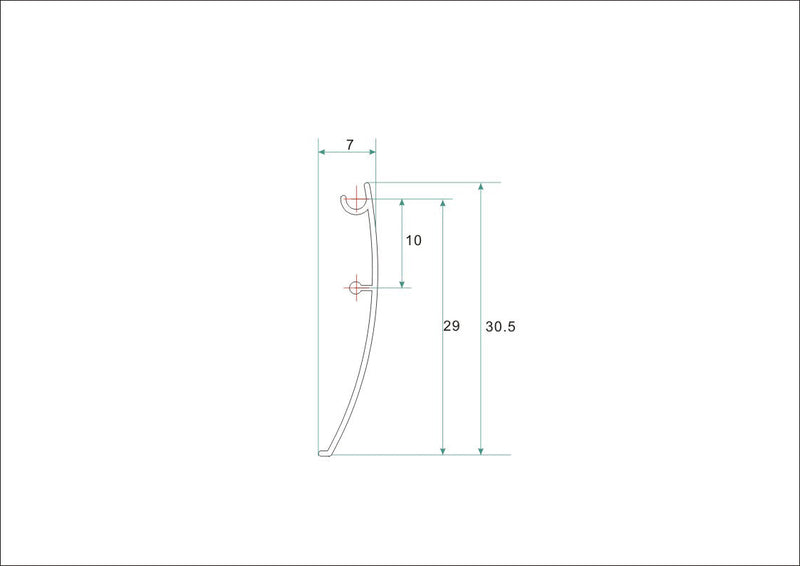 aluminium afdekstrip 200cm wandprofiel eco model