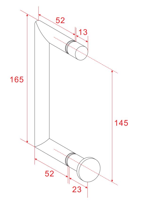 Deurgreep type 4 16,5 cm chroom