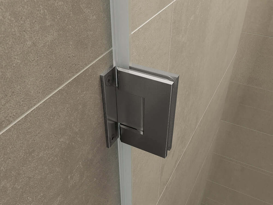 Ensemble de charnières et poignée en gris acier pour porte de niche sans profil Wiesbaden Less
