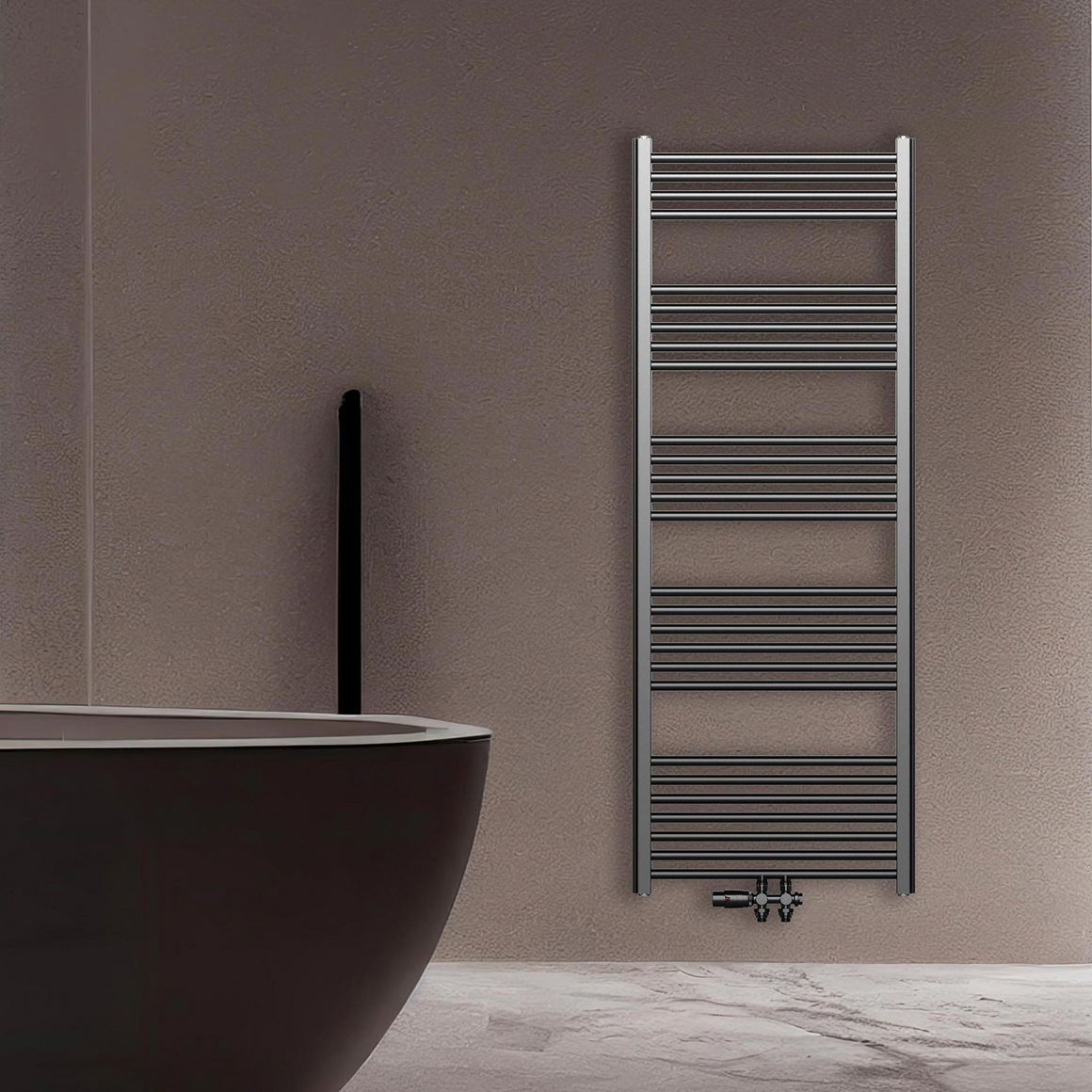 BELRAD Badkamer Radiator Gunmetal Grijs – Middenaansluiting