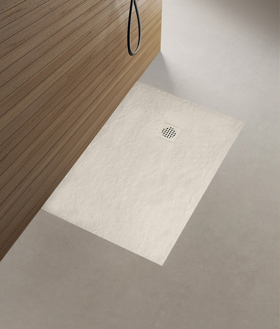 Wiesbaden Stonea douchebak antislip composiet inkortbaar beige 800 x 1400 x 30 mm - sfeerbeeld