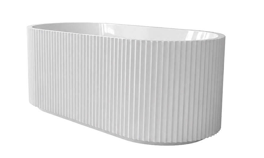 Wiesbaden Rivi vrijstaand ligbad acryl met waste Glans wit - productfoto