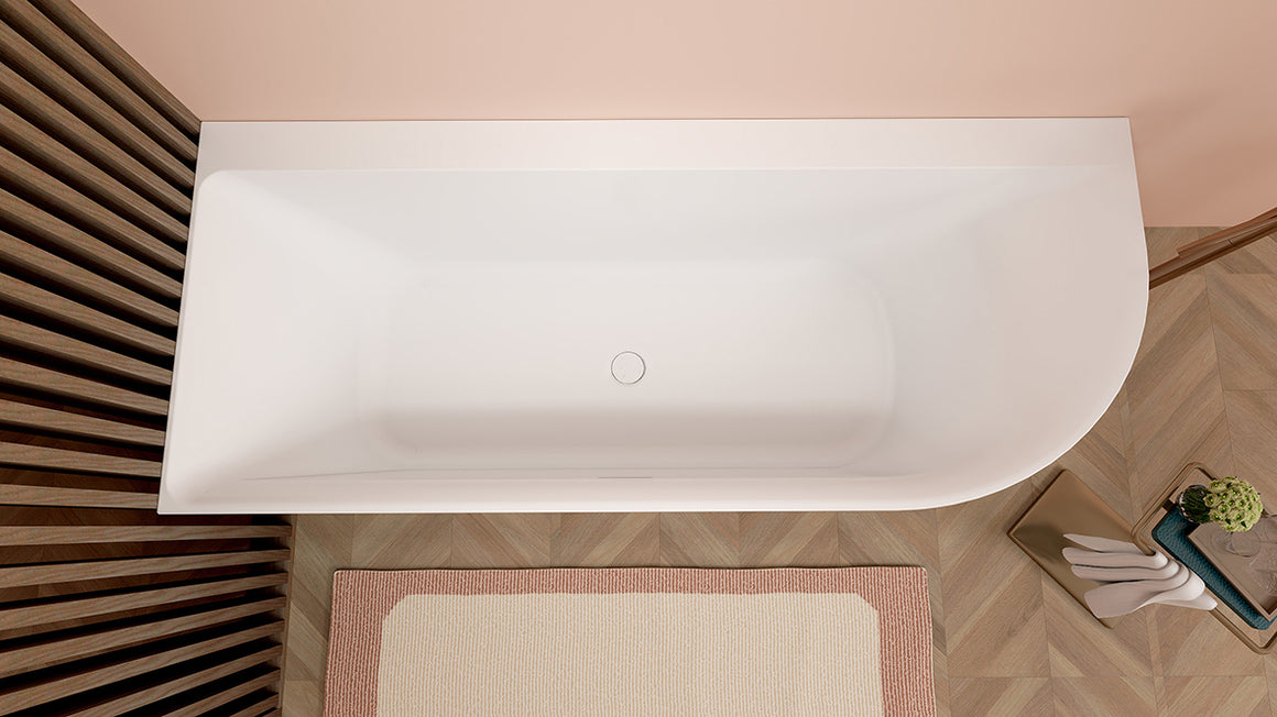 Wiesbaden Zenn hoekbad 180 x 80 cm / Mat wit - sfeerbeeld
