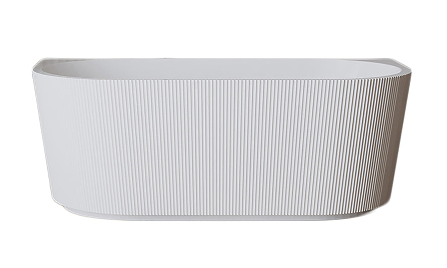 Wiesbaden Rivi half vrijstaand ligbad acryl met waste 170 cm / Glans wit - productfoto