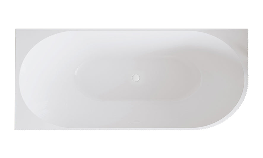 Wiesbaden Rivi hoekbad acryl met waste 170 x 80 cm / glans wit - productfoto