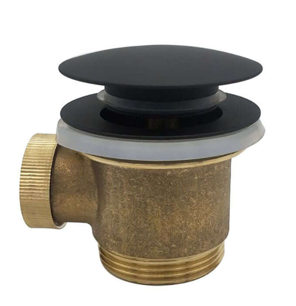 Luxe Siphon à Cliquer Détachable Wiesbaden Complet 5/4 pour Baignoire Autoportante en Noir Mat