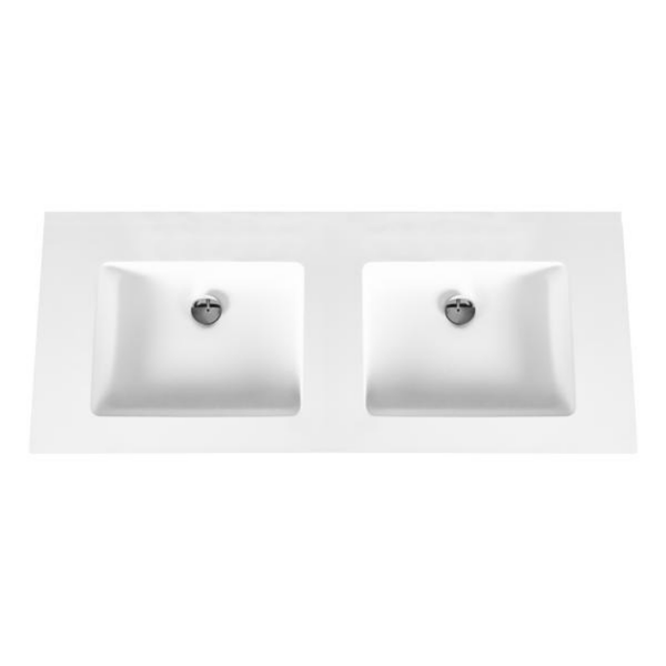 ALONI Solid Surface Dubbele Wastafel – Zonder Kraangat