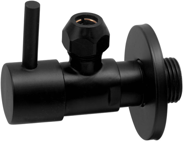 Robinet d'arrêt d'angle minimal 3/8" x 3/8" ou compression 10 mm mat noir