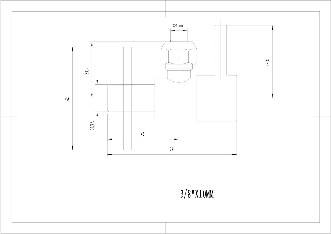 Xellanz Minimal hoekstopkraan 3/8 mat zwart - technische tekening