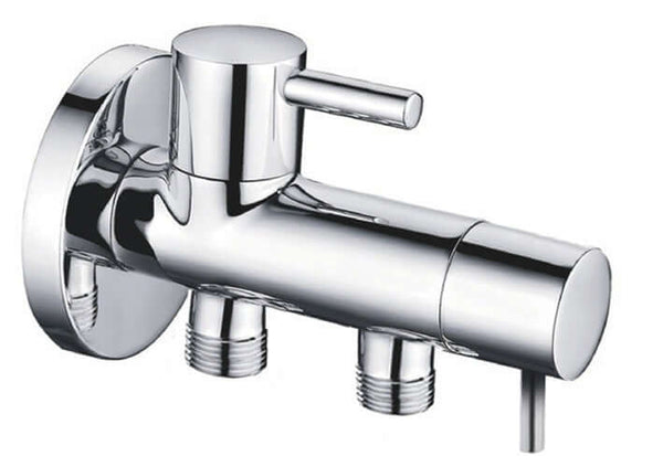 Robinet d'arrêt d'angle double minimal 1/2"x3/8"x3/8" chrome