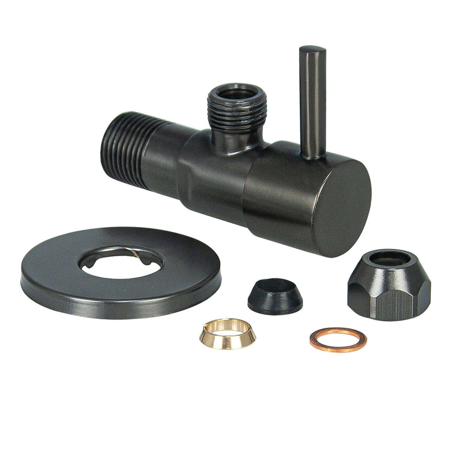 Minimal hoekstopkraan 1/2" x 3/8" of knel 10 mm gunmetal PVD