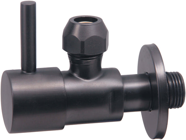 Robinet d'arrêt d'angle minimal 3/8" x 3/8" ou compression 10 mm en bronze phosphoreux PVD